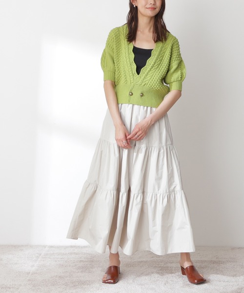 N.(N. Natural Beauty Basic)(エヌエヌナチュラルビューティーベーシック)の「◆シャンブレータフタスカート(スカート・レディース・ブラック/ナチュラル/パープル・MEDIUM)」の3枚目の写真