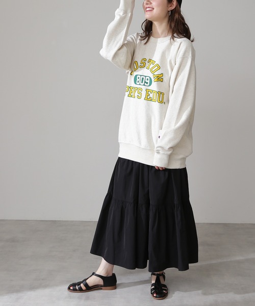 N.(N. Natural Beauty Basic)(エヌエヌナチュラルビューティーベーシック)の「◆シャンブレータフタスカート(スカート・レディース・ブラック/ナチュラル/パープル・MEDIUM)」の2枚目の写真