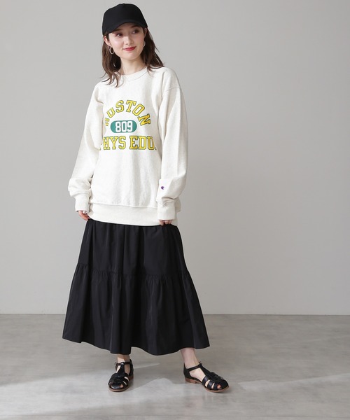 N.(N. Natural Beauty Basic)(エヌエヌナチュラルビューティーベーシック)の「◆シャンブレータフタスカート(スカート・レディース・ブラック/ナチュラル/パープル・MEDIUM)」の12枚目の写真