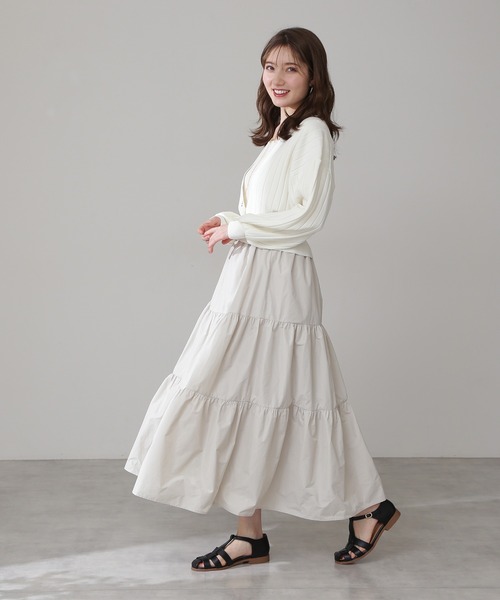 N.(N. Natural Beauty Basic)(エヌエヌナチュラルビューティーベーシック)の「◆シャンブレータフタスカート(スカート・レディース・ブラック/ナチュラル/パープル・MEDIUM)」の10枚目の写真