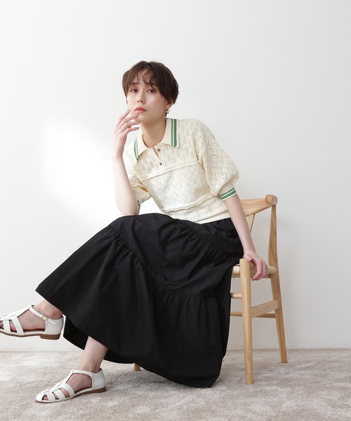 N.(N. Natural Beauty Basic)(エヌエヌナチュラルビューティーベーシック)の「◆シャンブレータフタスカート(スカート・レディース・ブラック/ナチュラル/パープル・MEDIUM)」の20枚目の写真