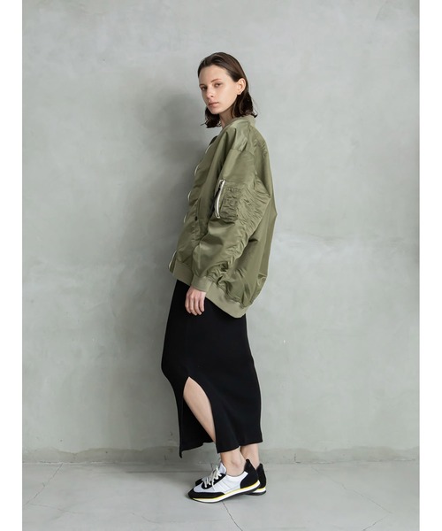 enchainement（アンシェヌマン）の「Ribbed Skirt（スカート・レディース・ブラック/チャコールグレー・2/1）」の8枚目の写真