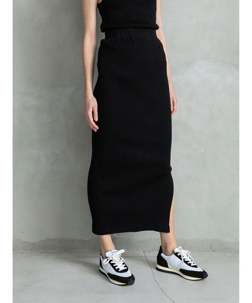 enchainement（アンシェヌマン）の「Ribbed Skirt（スカート・レディース・ブラック/チャコールグレー・2/1）」の3枚目の写真