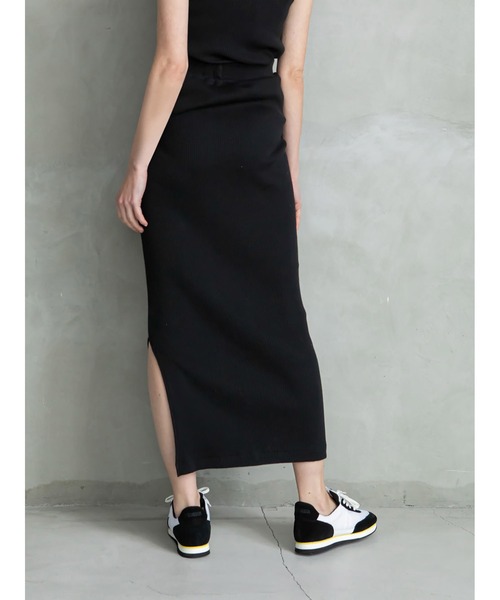 enchainement（アンシェヌマン）の「Ribbed Skirt（スカート・レディース・ブラック/チャコールグレー・2/1）」の6枚目の写真