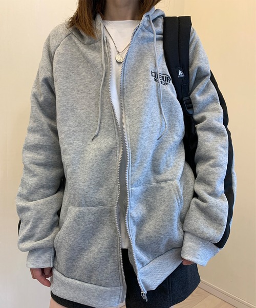 セール】ラインロゴジップアップパーカー【薄裏起毛or裏起毛※説明文要