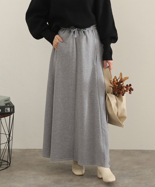 ElegChic(エレグシック)の「裏起毛フレアスカート(スカート・レディース・杢グレー/ライトカーキ/ブラック/ライトベージュ・4L/XL/M)」の9枚目の写真