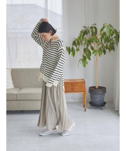 AMERICAN HOLIC（アメリカンホリック）の「SET プリーツワンピース+片畦ニットプルオーバー（ワンピース・レディース・グレイッシュベージュ/その他7・L/M）」の16枚目の写真