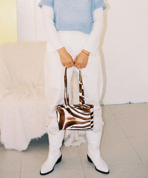 Bonjour Girl(ボンジュールガール)の「【Planforotherday/プラン・フォー・アザーデイ】CROIFFLE MINI BAG クロワッフルミニバッグ(トートバッグ・レディース・ホワイト/ブラウン系その他/ブラウン系その他2/ブラック・FREE)」の6枚目の写真