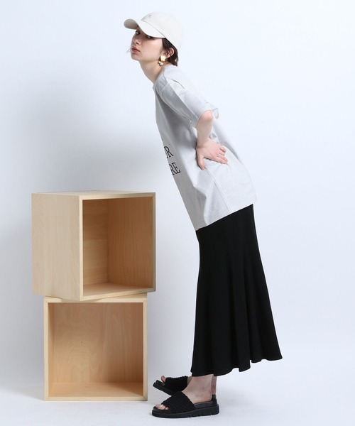 eL（エル）の「【eL】MadeinJapan Logo TEE/281513（Tシャツ/カットソー・レディース・ライトグレー/ブラウン・FREE）」の4枚目の写真