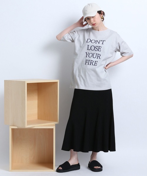 eL（エル）の「【eL】MadeinJapan Logo TEE/281513（Tシャツ/カットソー・レディース・ライトグレー/ブラウン・FREE）」の5枚目の写真