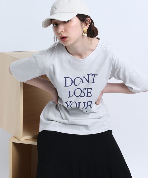 eL（エル）の「【eL】MadeinJapan Logo TEE/281513（Tシャツ/カットソー・レディース・ライトグレー/ブラウン・FREE）」の10枚目の写真