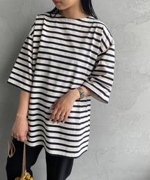 【WEB限定】[ORCIVAL/オーシバル] ボートネック ショートスリーブオーバーサイズTシャツ