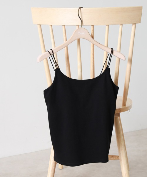 Cheek（チーク）の「カップ付きキャミソール（キャミソール・レディース・ブラック/オフホワイト/ホワイト×ブラック/ブラック系その他・MEDIUM）」の4枚目の写真