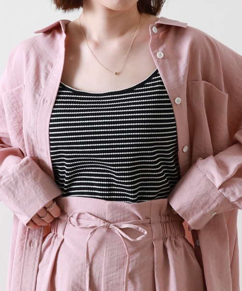 Cheek（チーク）の「カップ付きキャミソール（キャミソール・レディース・ブラック/オフホワイト/ホワイト×ブラック/ブラック系その他・MEDIUM）」の6枚目の写真