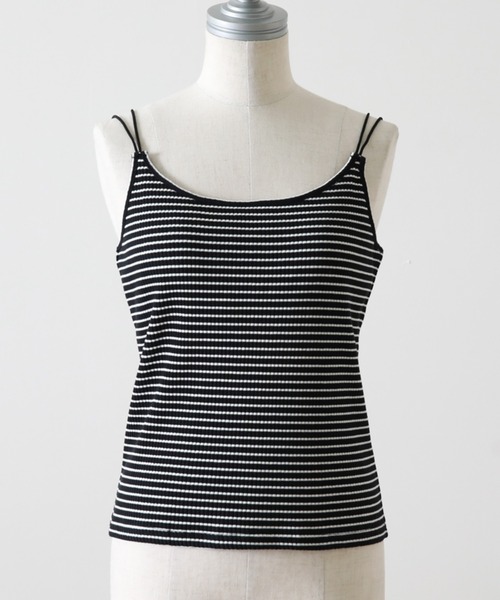 Cheek（チーク）の「カップ付きキャミソール（キャミソール・レディース・ブラック/オフホワイト/ホワイト×ブラック/ブラック系その他・MEDIUM）」の7枚目の写真