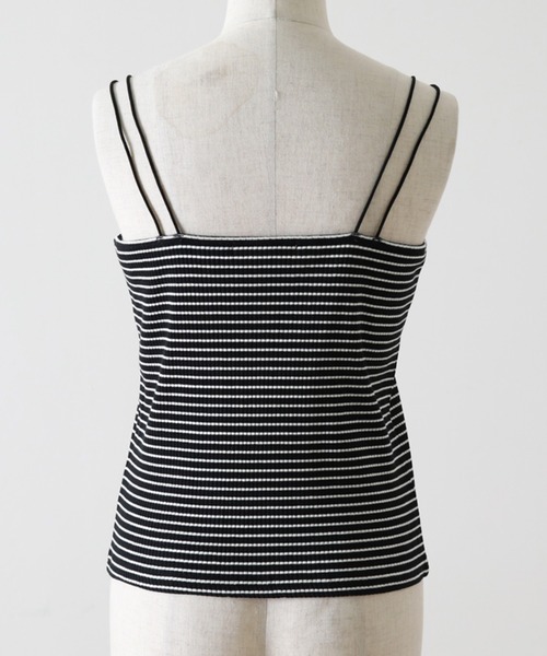 Cheek（チーク）の「カップ付きキャミソール（キャミソール・レディース・ブラック/オフホワイト/ホワイト×ブラック/ブラック系その他・MEDIUM）」の9枚目の写真