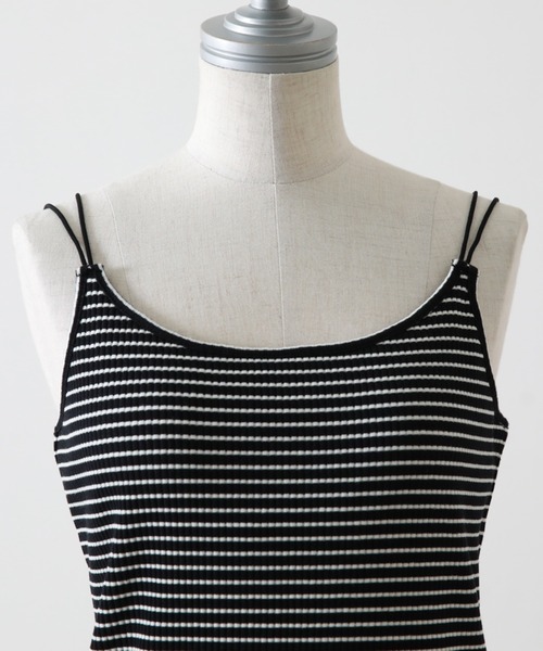 Cheek（チーク）の「カップ付きキャミソール（キャミソール・レディース・ブラック/オフホワイト/ホワイト×ブラック/ブラック系その他・MEDIUM）」の10枚目の写真