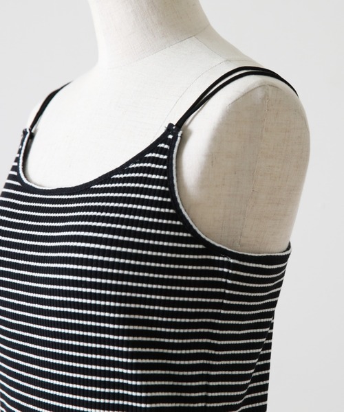 Cheek（チーク）の「カップ付きキャミソール（キャミソール・レディース・ブラック/オフホワイト/ホワイト×ブラック/ブラック系その他・MEDIUM）」の11枚目の写真