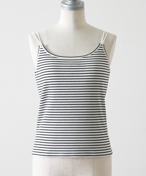 Cheek（チーク）の「カップ付きキャミソール（キャミソール・レディース・ブラック/オフホワイト/ホワイト×ブラック/ブラック系その他・MEDIUM）」の17枚目の写真