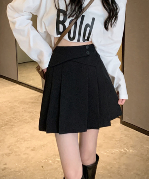 c.u.l（シーユーエル）の「【c.u.l:w】ボックスプリーツキュロット付きスカート culw206（スカート・レディース・ブラック/ベージュ・S/M/L）」の13枚目の写真
