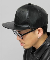 glabella | ヴィンテージレザー風 フェイクレザー BBキャップ / 平ツバ / キャップ(キャップ)
