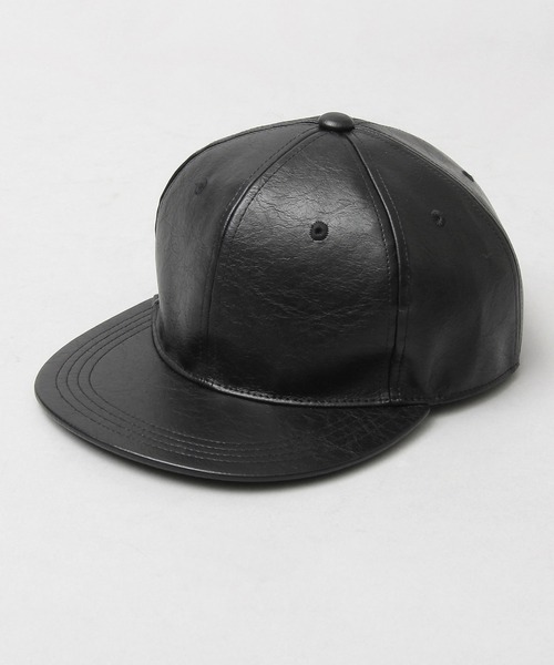glabella（グラベラ）の「ヴィンテージレザー風 フェイクレザー BBキャップ / 平ツバ / キャップ（キャップ・メンズ・ブラック・FREE）」の6枚目の写真