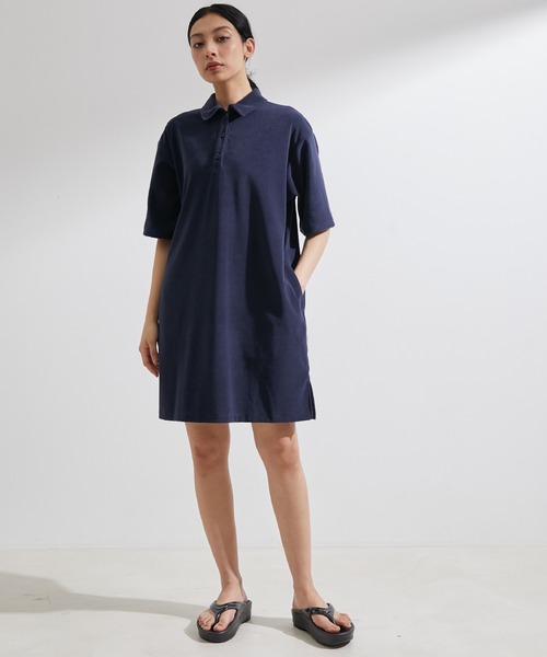 NERGY（ナージー）の「パイルミニワンピース（ワンピース・レディース・ブルー/ネイビー/キナリ・FREE）」の2枚目の写真