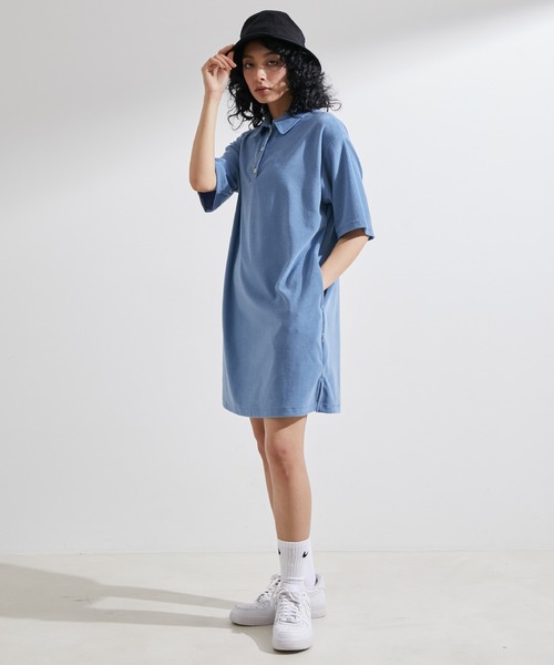 NERGY（ナージー）の「パイルミニワンピース（ワンピース・レディース・ブルー/ネイビー/キナリ・FREE）」の9枚目の写真