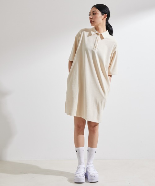 NERGY（ナージー）の「パイルミニワンピース（ワンピース・レディース・ブルー/ネイビー/キナリ・FREE）」の4枚目の写真