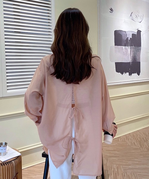 AsRiRe(アスリレイ)の「【AsRiRe】バックリボンロングシアーシャツ(シャツ/ブラウス・レディース・ミント/ピンク・M)」の19枚目の写真