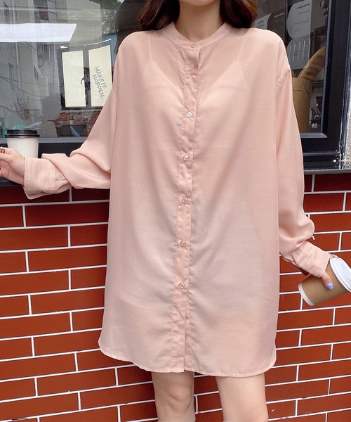 AsRiRe(アスリレイ)の「【AsRiRe】バックリボンロングシアーシャツ(シャツ/ブラウス・レディース・ミント/ピンク・M)」の17枚目の写真