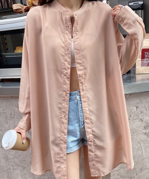 AsRiRe(アスリレイ)の「【AsRiRe】バックリボンロングシアーシャツ(シャツ/ブラウス・レディース・ミント/ピンク・M)」の18枚目の写真