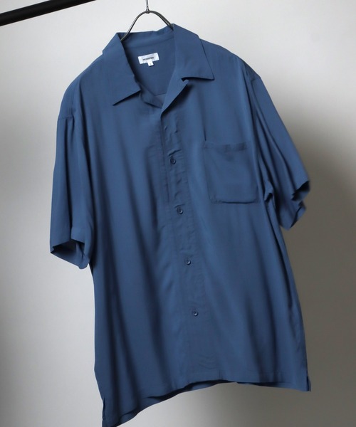 Salong hameu（サロン ハミュー）の「無地・総柄レーヨンアロハシャツ メンズ レディース/半袖開襟シャツ（シャツ/ブラウス・メンズ・ホワイト/チャコールグレー/ライトグレー/ブラック/ブルー/ホワイト系その他/グレイッシュベージュ/ブラック系その他/ブラック系その他2/ブラック系その他3/ブラック系その他4/ブラック系その他5/ブラック系その他6/ホワイト系その他2/ブラウン系その他/グレー系その他/ブラック系その他7/ブラック系1/ブラック系2/ブラック系4/ブラック系3・LL/M/L/S）」の21枚目の写真