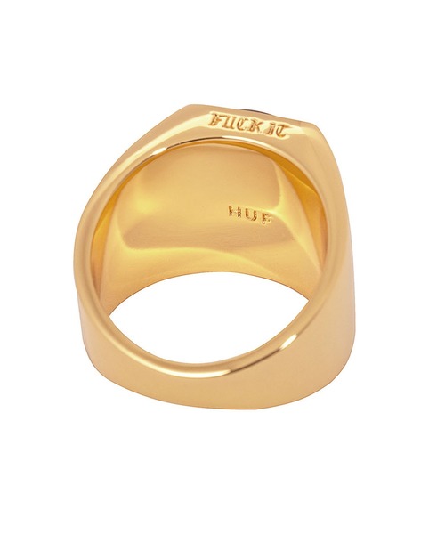 完売品 希少 BLACKLETTER GOLD RING HUF リング 指輪 HUF（ハフ）の「BLACKLETTER GOLD RING / HUF リング 指輪