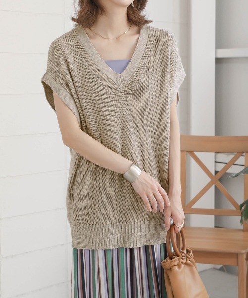 Bou Jeloud(ブージュルード)の「麻混裾ラメ片畦ニットプルオーバー(ニット/セーター・レディース・ブラック/カーキ/グレー系その他・FREE)」の15枚目の写真