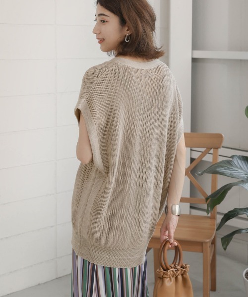 Bou Jeloud(ブージュルード)の「麻混裾ラメ片畦ニットプルオーバー(ニット/セーター・レディース・ブラック/カーキ/グレー系その他・FREE)」の5枚目の写真