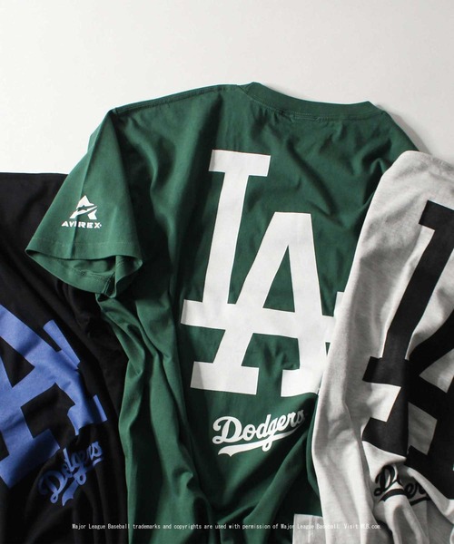 AVIREX（アヴィレックス）の「【WEB&DEPOT限定】MLB×AVIREXドジャース Tシャツ/Dodgers T-SHIRT（Tシャツ/カットソー・レディース・ライトグレー/ブラック/ダークグリーン・MEDIUM/LARGE/X-LARGE）」の7枚目の写真