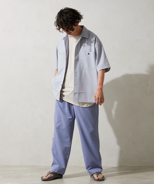 JOURNAL STANDARD relume(ジャーナルスタンダード レリューム)の「Reflax ウォッシャブル オープンカラーシャツ(シャツ/ブラウス・メンズ・ブラック/ベージュ/ブラウン/サックスブルー・MEDIUM/LARGE)」の1枚目の写真