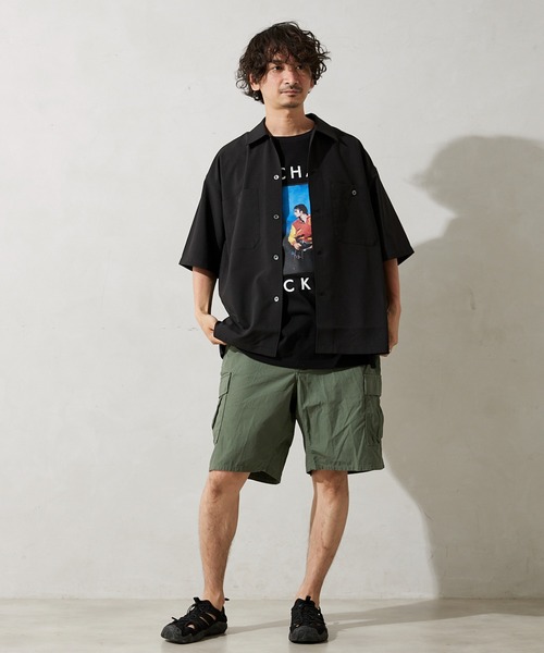 JOURNAL STANDARD relume(ジャーナルスタンダード レリューム)の「Reflax ウォッシャブル オープンカラーシャツ(シャツ/ブラウス・メンズ・ブラック/ベージュ/ブラウン/サックスブルー・MEDIUM/LARGE)」の9枚目の写真