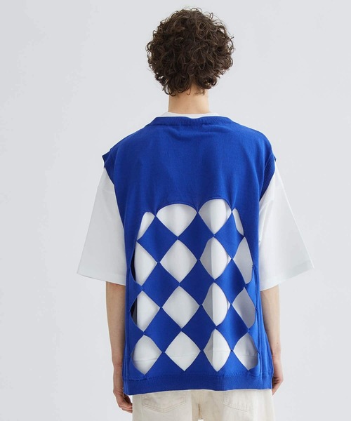 NOMA t.d.（ノーマティーディー）の「Diamond Window Vest（ベスト・メンズ・ブルー/ブラック・3）」の9枚目の写真