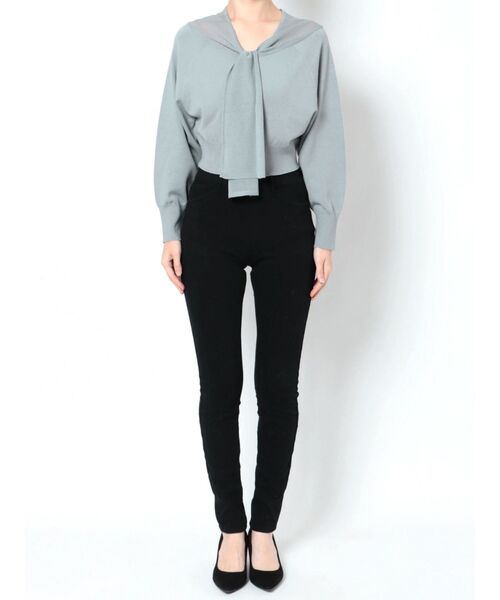 MERCURYDUO（マーキュリーデュオ）の「シアーセーラーカラーニット（ニット/セーター・レディース・ベージュ/オフホワイト/ミント/ブラック・FREE）」の6枚目の写真