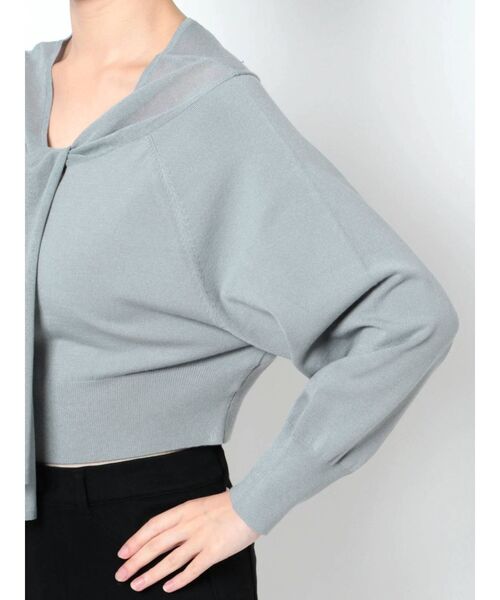 MERCURYDUO（マーキュリーデュオ）の「シアーセーラーカラーニット（ニット/セーター・レディース・ベージュ/オフホワイト/ミント/ブラック・FREE）」の21枚目の写真