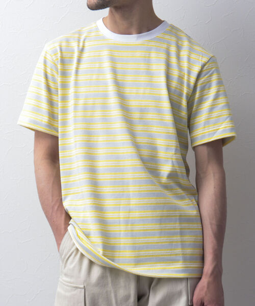 NOLLEY'S goodman(ノーリーズグッドマン)の「ブークレボーダーTシャツ(Tシャツ/カットソー・メンズ・ブルー系その他3/イエロー系その他3/オレンジ・M/L/S/XL)」の3枚目の写真