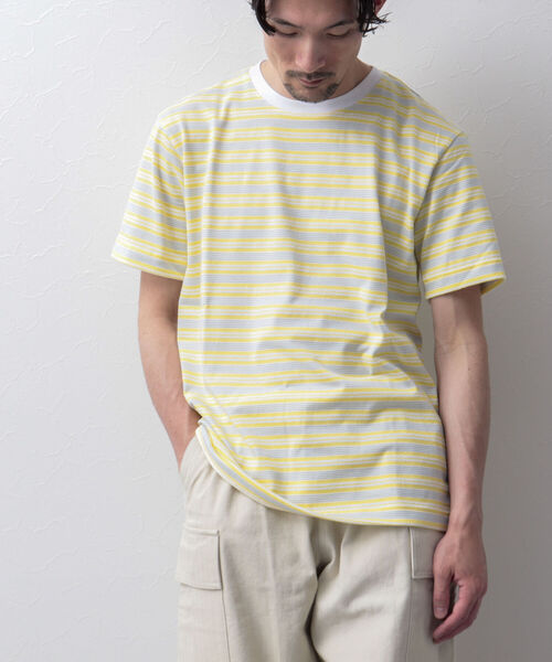 NOLLEY'S goodman(ノーリーズグッドマン)の「ブークレボーダーTシャツ(Tシャツ/カットソー・メンズ・ブルー系その他3/イエロー系その他3/オレンジ・M/L/S/XL)」の5枚目の写真