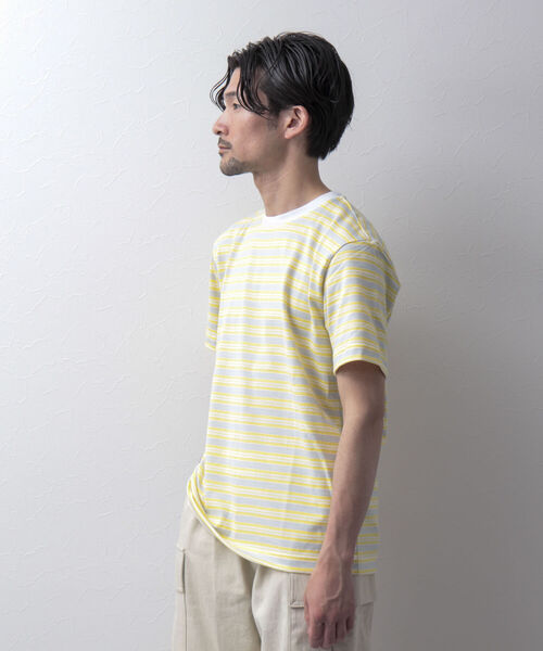 NOLLEY'S goodman(ノーリーズグッドマン)の「ブークレボーダーTシャツ(Tシャツ/カットソー・メンズ・ブルー系その他3/イエロー系その他3/オレンジ・M/L/S/XL)」の6枚目の写真
