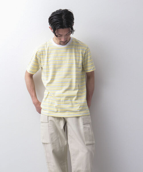 NOLLEY'S goodman(ノーリーズグッドマン)の「ブークレボーダーTシャツ(Tシャツ/カットソー・メンズ・ブルー系その他3/イエロー系その他3/オレンジ・M/L/S/XL)」の7枚目の写真