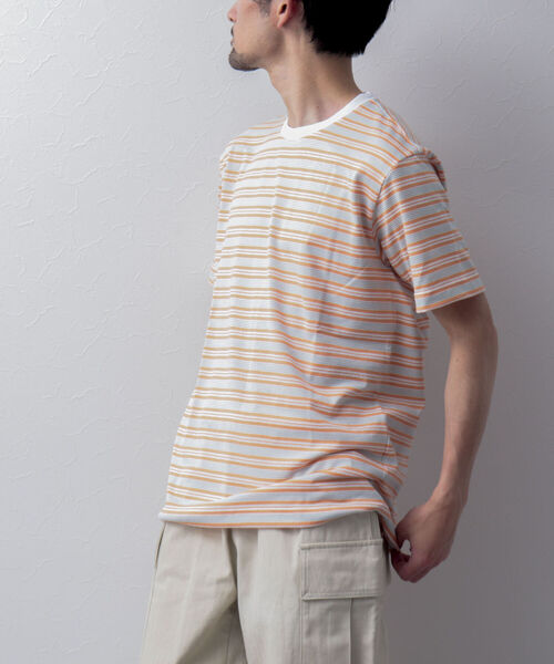 NOLLEY'S goodman(ノーリーズグッドマン)の「ブークレボーダーTシャツ(Tシャツ/カットソー・メンズ・ブルー系その他3/イエロー系その他3/オレンジ・M/L/S/XL)」の1枚目の写真