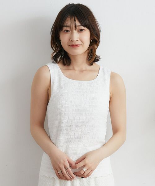 RETRO GIRL（レトロガール）の「カップツキシャーリングタンク（タンクトップ・レディース・グリーン/ライトピンク/オフホワイト/ブラック/ブルー/ライトグリーン・FREE/MEDIUM/LARGE）」の15枚目の写真