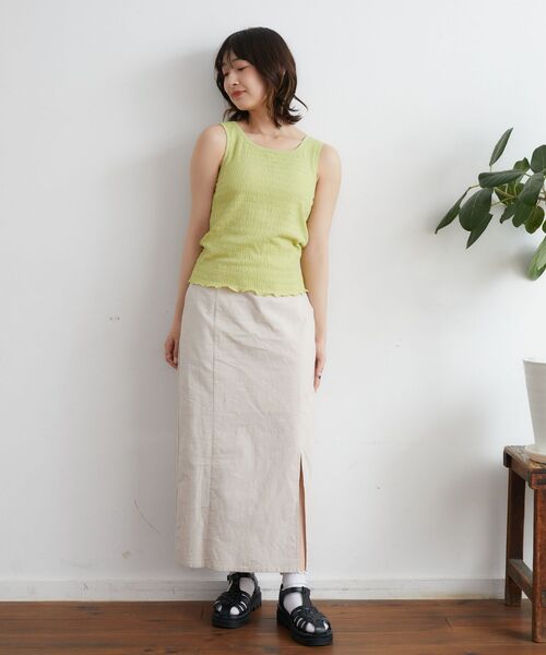 RETRO GIRL（レトロガール）の「カップツキシャーリングタンク（タンクトップ・レディース・グリーン/ライトピンク/オフホワイト/ブラック/ブルー/ライトグリーン・FREE/MEDIUM/LARGE）」の20枚目の写真