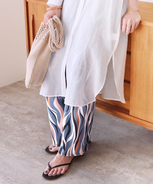 reca（レカ）の「ウェーブ柄リブパンツ（その他パンツ・レディース・ライトブルー/ネイビー/グレー/ホワイト系/ブルー系・FREE）」の13枚目の写真